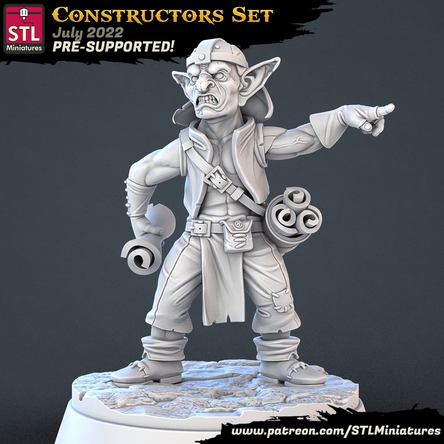 Constructor Goblin - Tabletop miniature - Fantasy - 32mm - D&D Resin Miniature