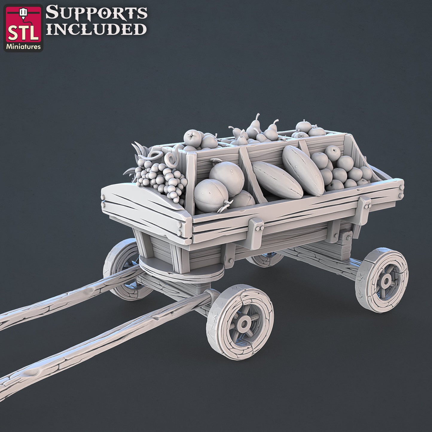 Food stands - Tabletop miniature - Fantasy - 32mm - D&D Resin Miniature