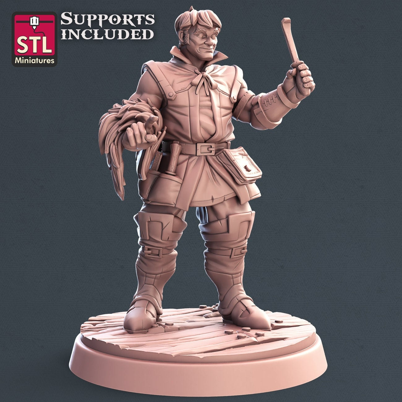Leather Worker - Tabletop miniature - Fantasy - 32mm - D&D Resin Miniature