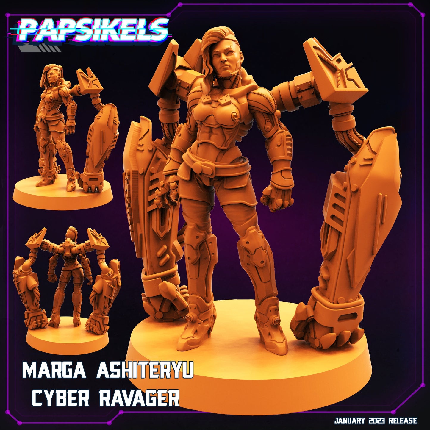 Marga Ashiteryu - Resin Miniature - Tabletop miniature - Fantasy Miniature - 32mm - D&D - Sci-fi Miniature - Papsikel