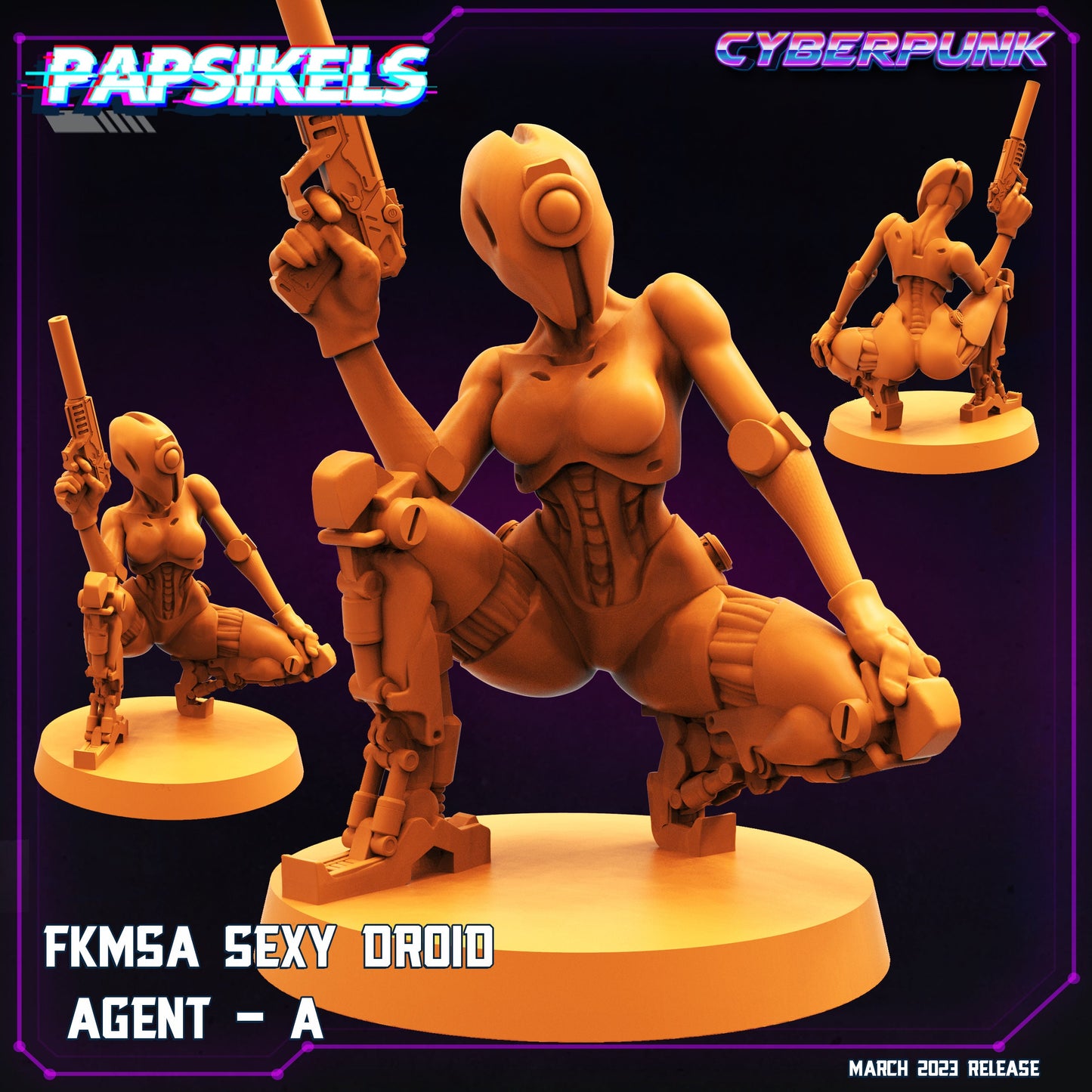 FKMSA Droid Agent A - Resin Miniature - Tabletop miniature - Fantasy Miniature - 32mm - D&D - Sci-fi Miniature- Papsikel
