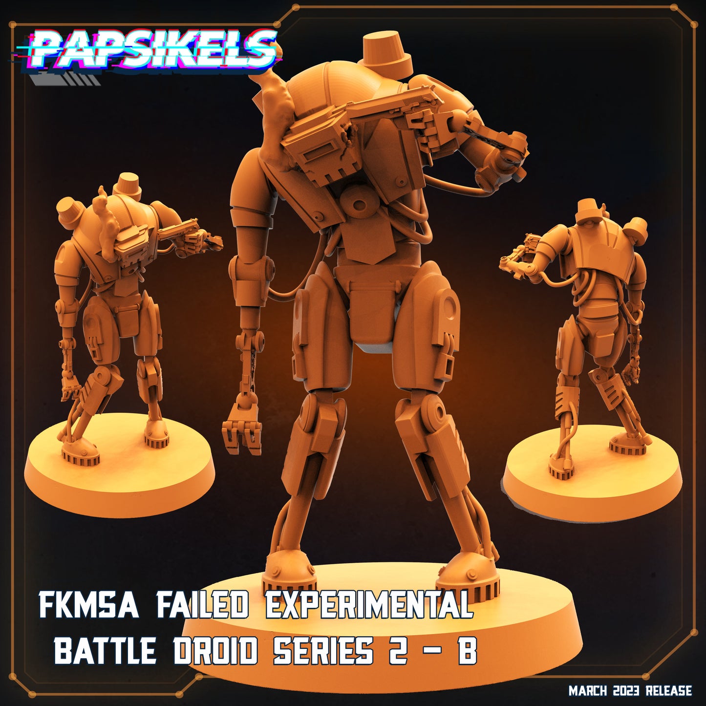 FKMSA Battle Droid - Resin Miniature - Tabletop miniature - Fantasy Miniature - 32mm - D&D - Sci-fi Miniature- Papsikel