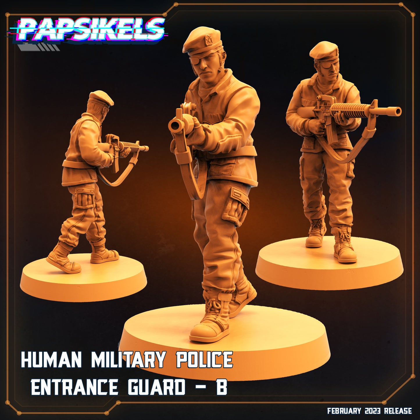 Military Police Guard B - Resin Miniature - Tabletop miniature - Fantasy Miniature - 32mm - D&D - Sci-fi Miniature- Papsikel