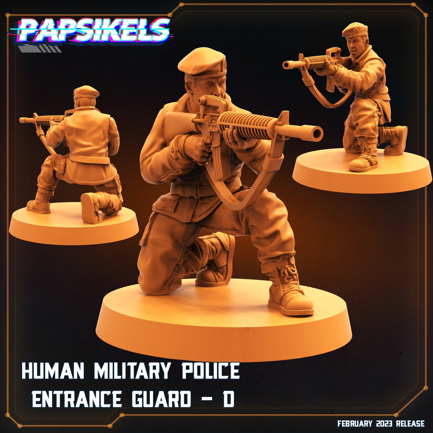Military Police Guard D - Resin Miniature - Tabletop miniature - Fantasy Miniature - 32mm - D&D - Sci-fi Miniature- Papsikel