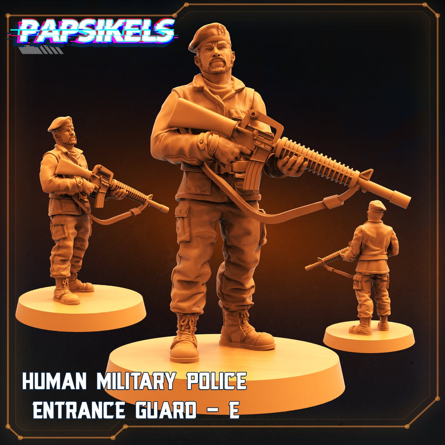 Military Police Guard E - Resin Miniature - Tabletop miniature - Fantasy Miniature - 32mm - D&D - Sci-fi Miniature- Papsikel