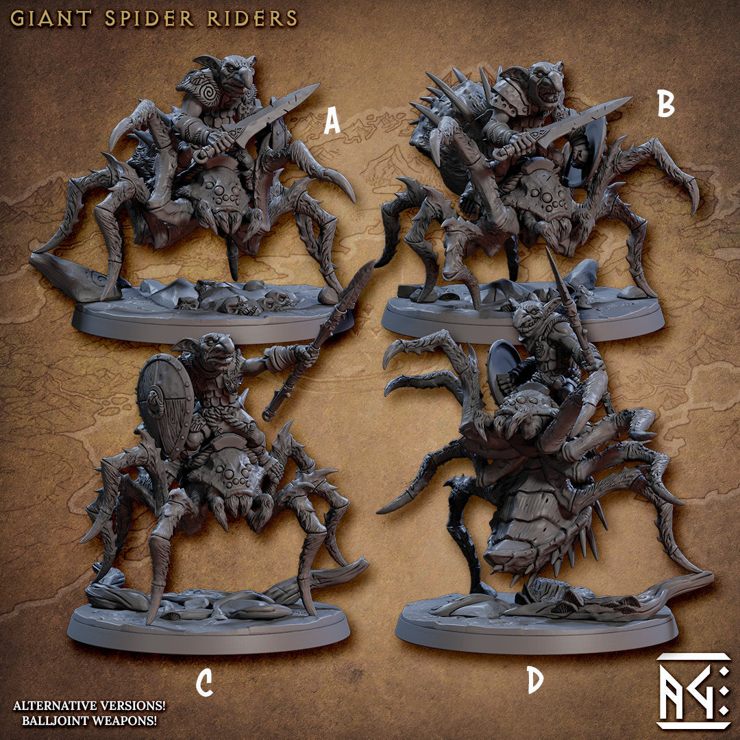Giant Spiders B - Tabletop miniature - Fantasy - 32mm - D&D Resin Miniature - Artisan Guild