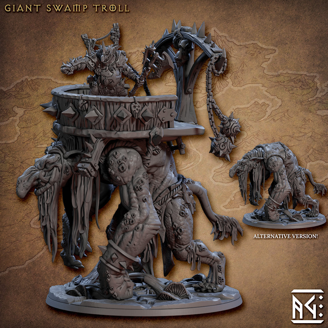 Giant Swamp Troll - Tabletop miniature - Fantasy - 32mm - D&D Resin Miniature - Artisan Guild