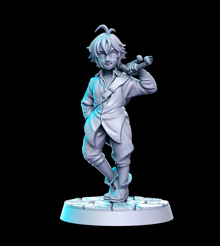 Meliodas- 3D Printed Miniature - Fantasy Miniature - Tabletop Miniature - D&D - RN Estudio DnD