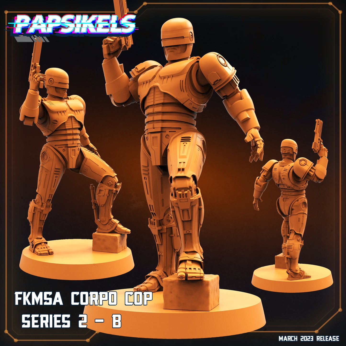 FKMSA Cops - Resin Miniature - Tabletop miniature - Fantasy Miniature - 32mm - D&D - Sci-fi Miniature - Papsikel