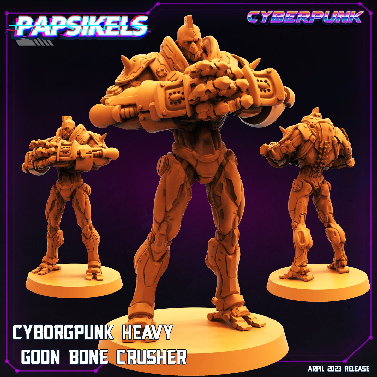Cyborgpunk Heavy - Resin Miniature - Tabletop miniature - Fantasy Miniature - 32mm - D&D - Sci-fi Miniature - Papsikel