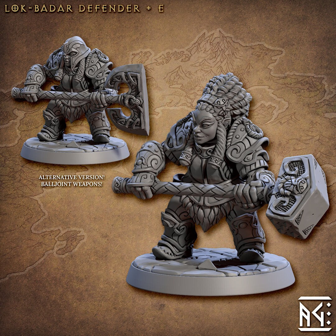 Lok Badar set - Tabletop miniature - Fantasy - 32mm - D&D Resin Miniature - Artisan Guild