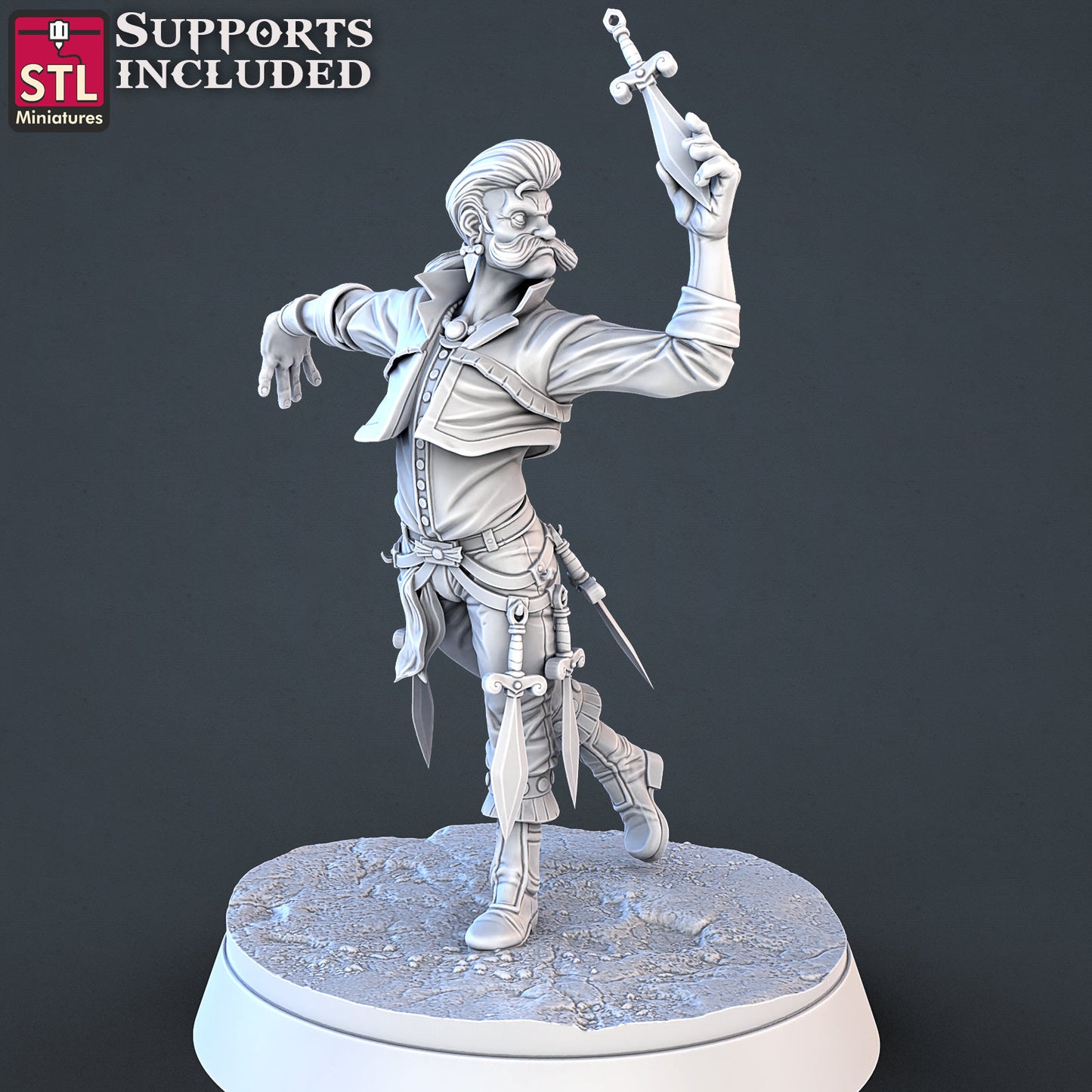 Knives Thrower - Tabletop miniature - Fantasy - 32mm - D&D Resin Miniature