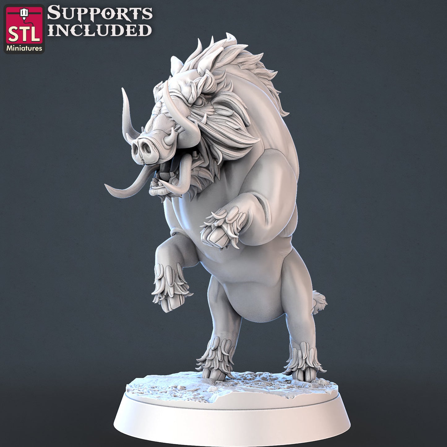 Wild Boars - Tabletop miniature - Fantasy - 32mm - D&D Resin Miniature