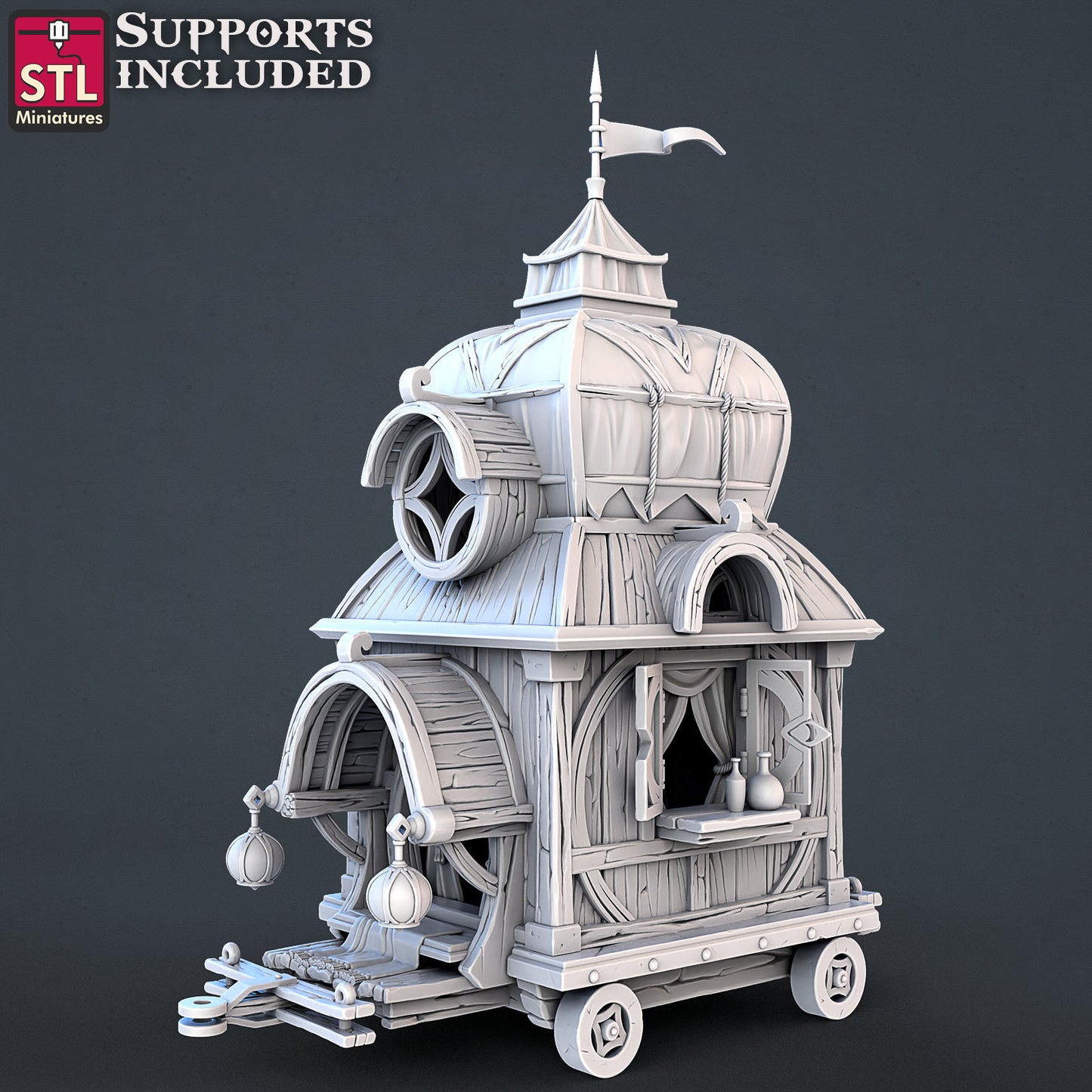 Fortune Teller Wagon - Tabletop miniature - Fantasy - 32mm - D&D Resin Miniature