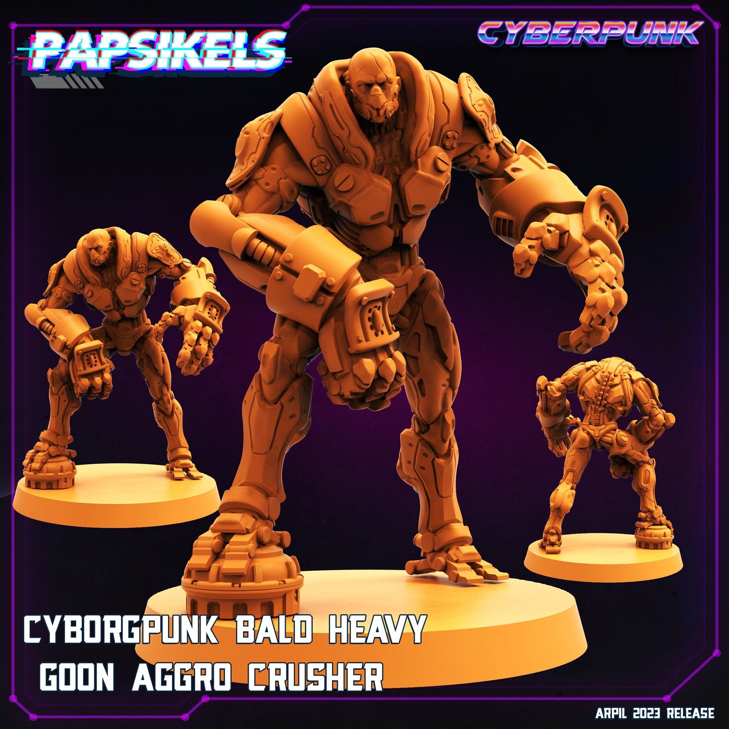Cyborgpunk - Resin Miniature - Tabletop miniature - Fantasy Miniature - 32mm - D&D - Sci-fi Miniature - Papsikel