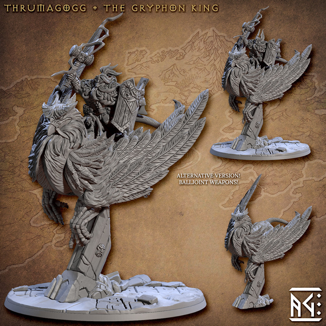 The Gryphon King - Tabletop miniature - Fantasy - 32mm - D&D Resin Miniature - Artisan Guild