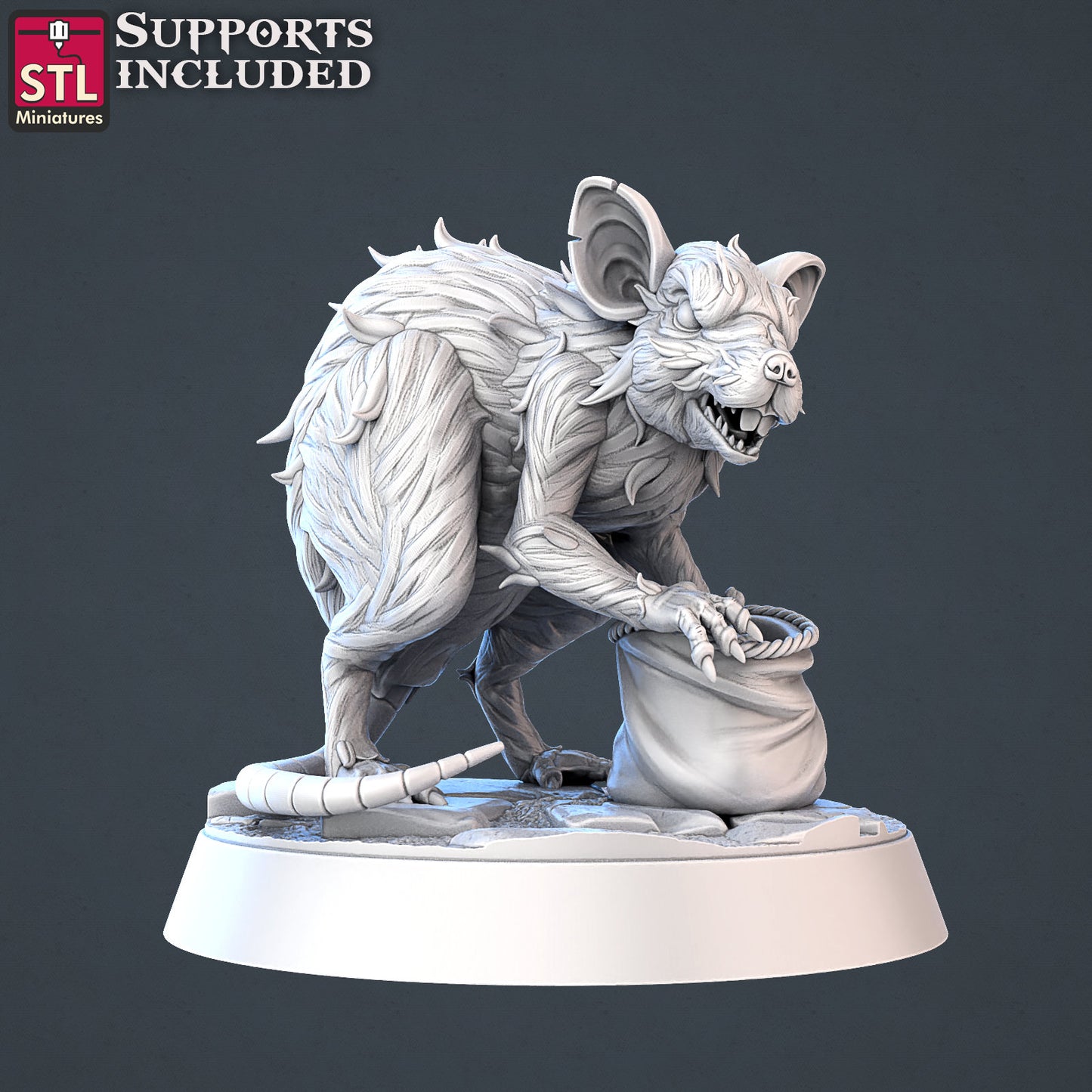 Gigant Rats - Tabletop miniature - Fantasy - 32mm - D&D Resin Miniature
