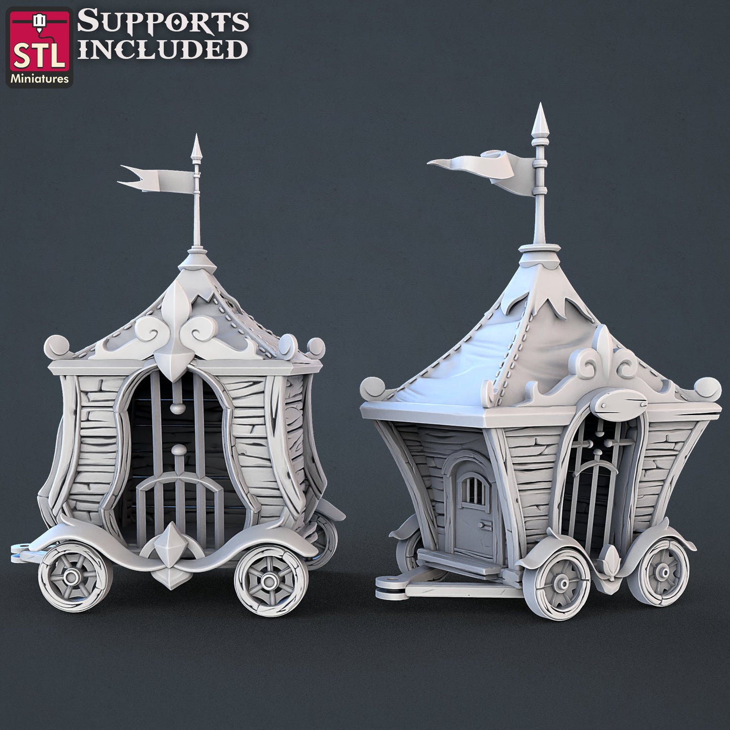 Carnival Cages - Tabletop miniature - Fantasy - 32mm - D&D Resin Miniature