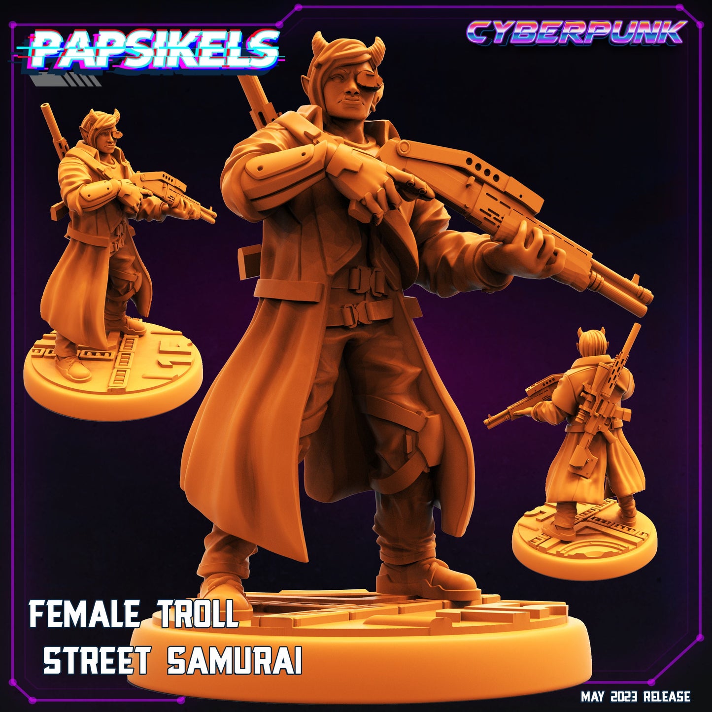 Female Samurai - Resin Miniature - Tabletop miniature - Fantasy Miniature - 32mm - D&D - Sci-fi Miniature - Papsikel