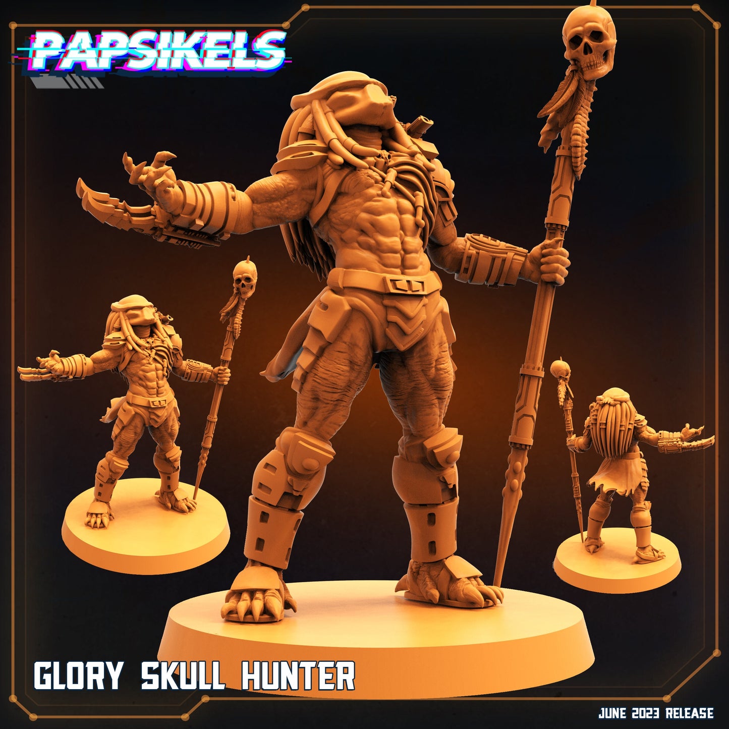 Glory Skull Hunter - Resin Miniature - Tabletop miniature - Fantasy Miniature - 32mm - D&D - Sci-fi Miniature - Papsikel