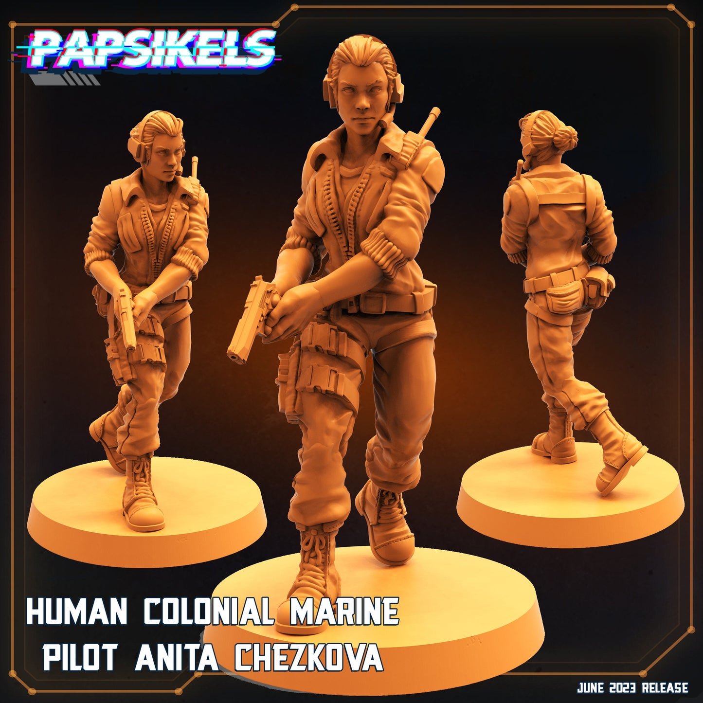 Anita Chezkova - Resin Miniature - Tabletop miniature - Fantasy Miniature - 32mm - D&D - Sci-fi Miniature - Papsikel