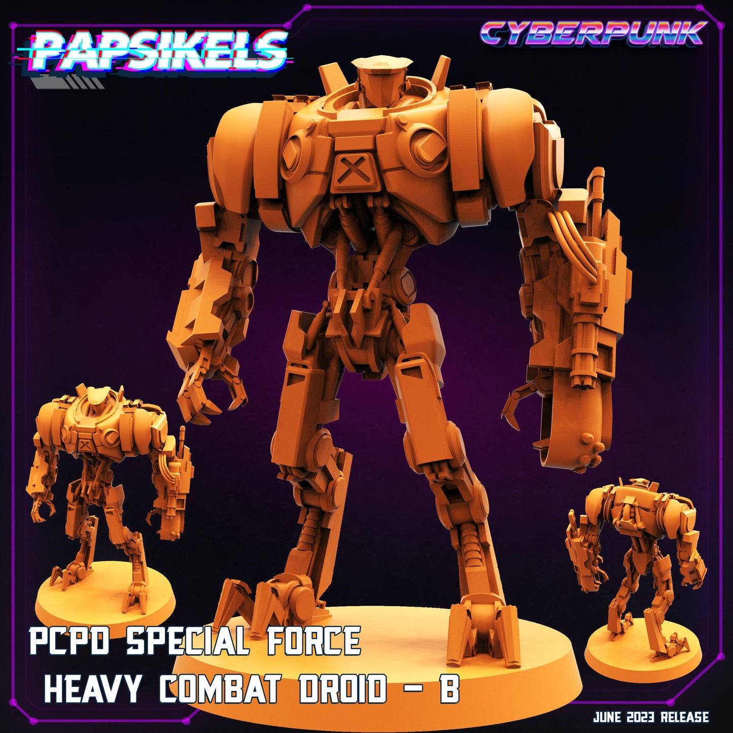 PCPD droid combat B - Resin Miniature - Tabletop miniature - Fantasy Miniature - 32mm - D&D - Sci-fi Miniature - Papsikel