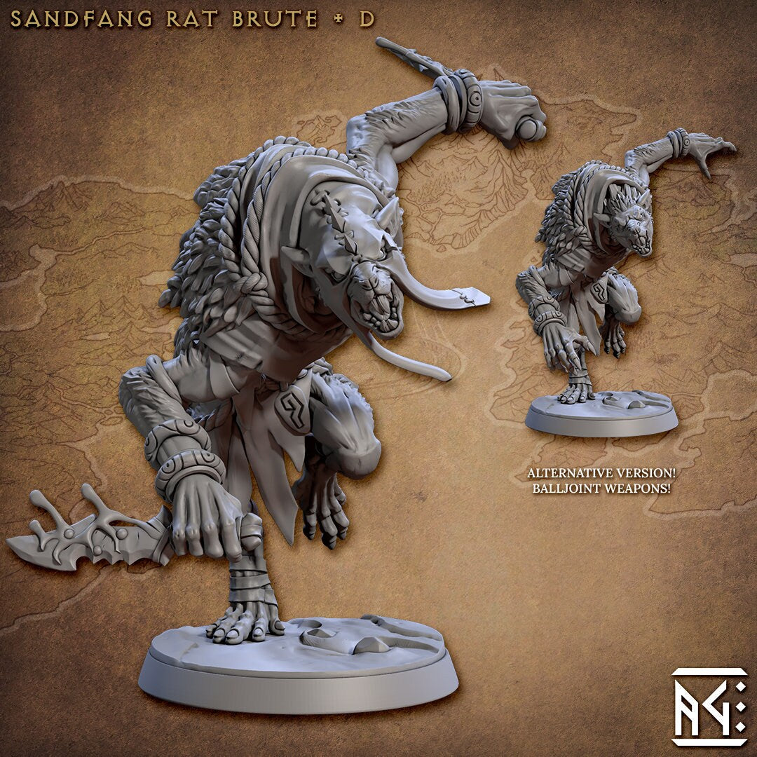 Brute - 3D Printed Miniature - Fantasy Miniature -Tabletop Miniature - Tabletop Miniature - D&D - Artisan Guild
