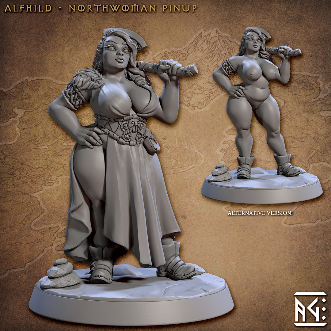 Alfhild Main Version - 3D Printed Miniature - Fantasy Miniature -Tabletop Miniature - Tabletop Miniature - D&D - Artisan Guild