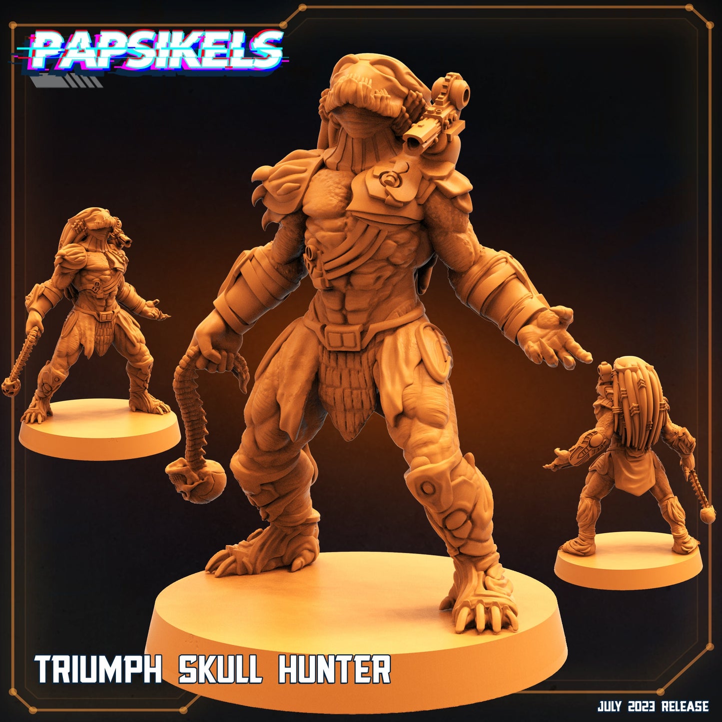 Triumph Skull Hunter - Resin Miniature - Tabletop miniature - Fantasy Miniature - 32mm - D&D - Sci-fi Miniature - Papsikel