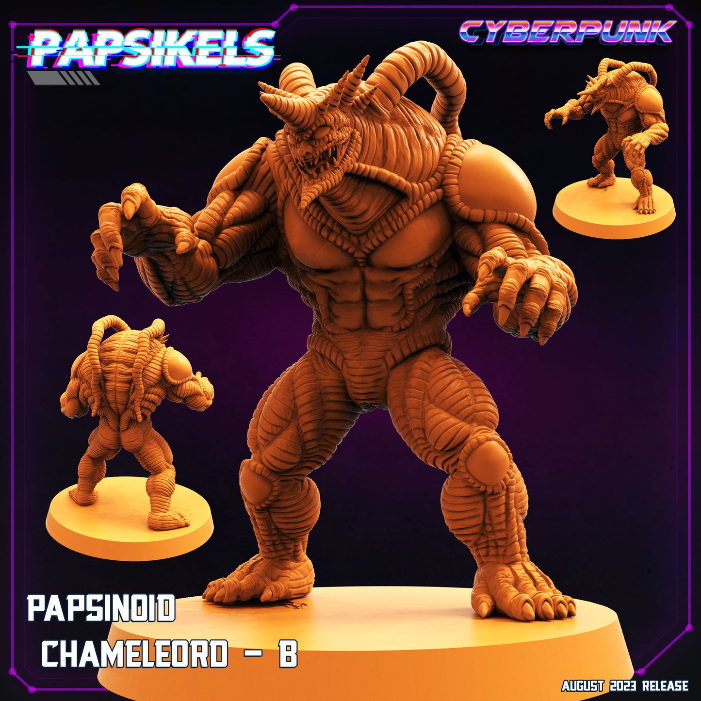 Papsinoid Chameleord - Resin Miniature - Tabletop miniature - Fantasy Miniature - 32mm - D&D - Sci-fi Miniature - Papsikel