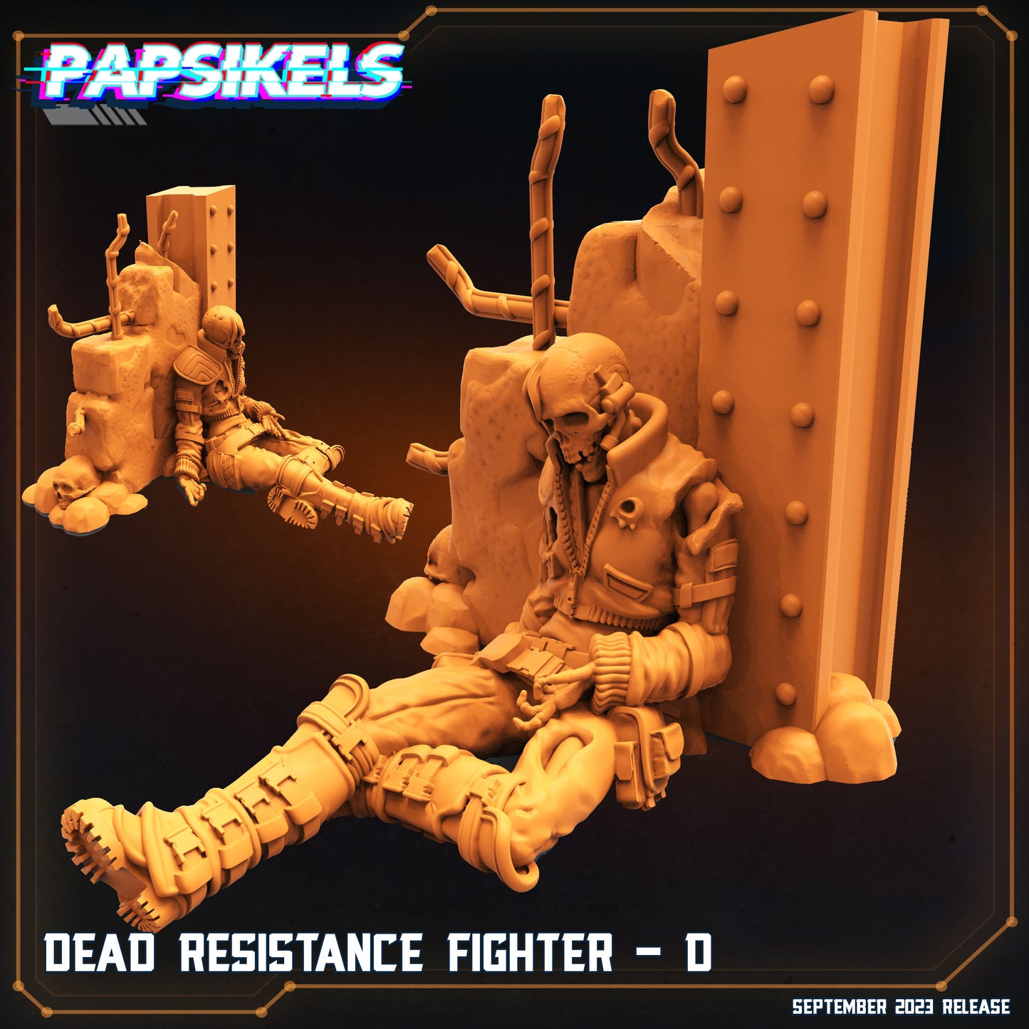 Dead Resistance Fighter - Resin Miniature - Tabletop miniature - Fantasy Miniature - 32mm - D&D - Sci-fi Miniature - Papsikel