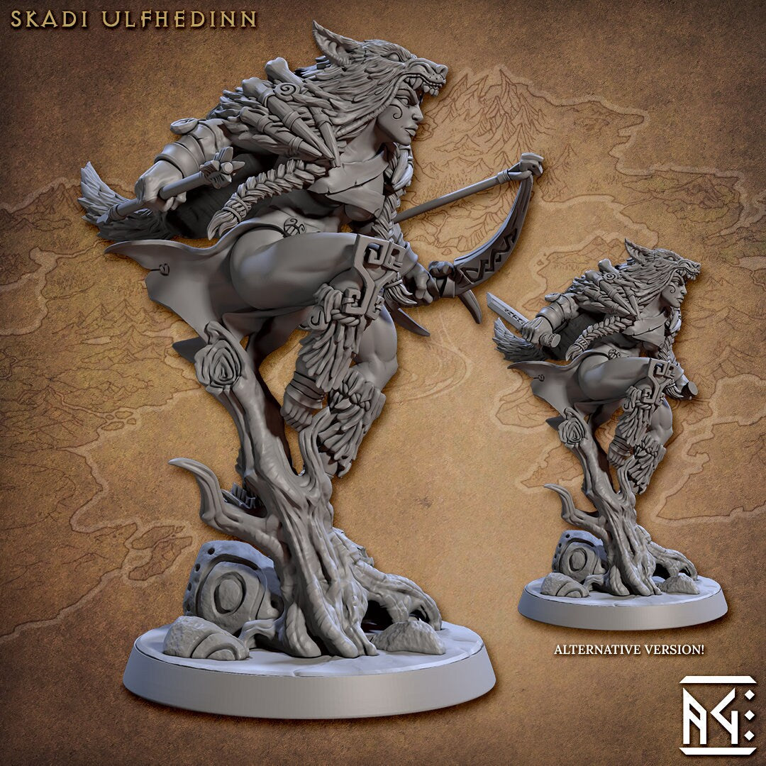 Skadi Ulfhedin - Tabletop miniature - Fantasy - 32mm - D&D Resin Miniature - Artisan Guild
