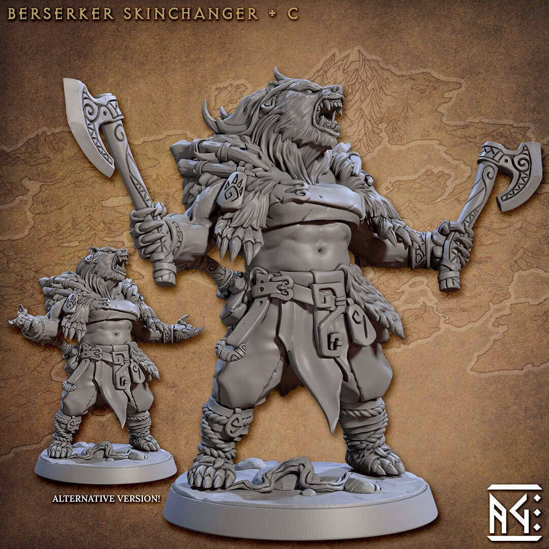 Skinchanger - Tabletop miniature - Fantasy - 32mm - D&D Resin Miniature - Artisan Guild