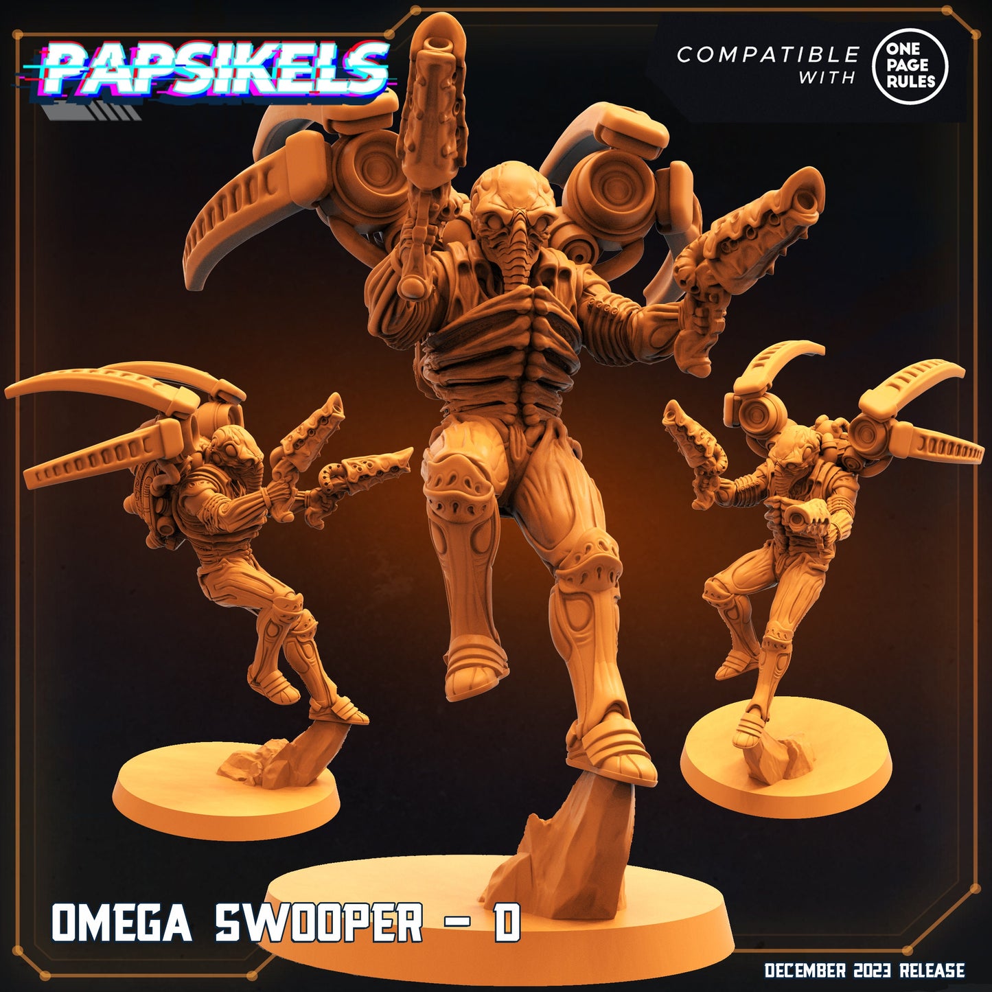 Omega Swooper - 3 Variants - Resin Miniature - Tabletop miniature - Fantasy Miniature - 32mm - D&D - Sci-fi Miniature - Papsikel