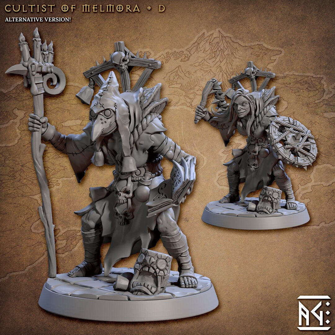 Cultist - 3D Printed Miniature - Fantasy Miniature -Tabletop Miniature - Tabletop Miniature - D&D - Artisan Guild