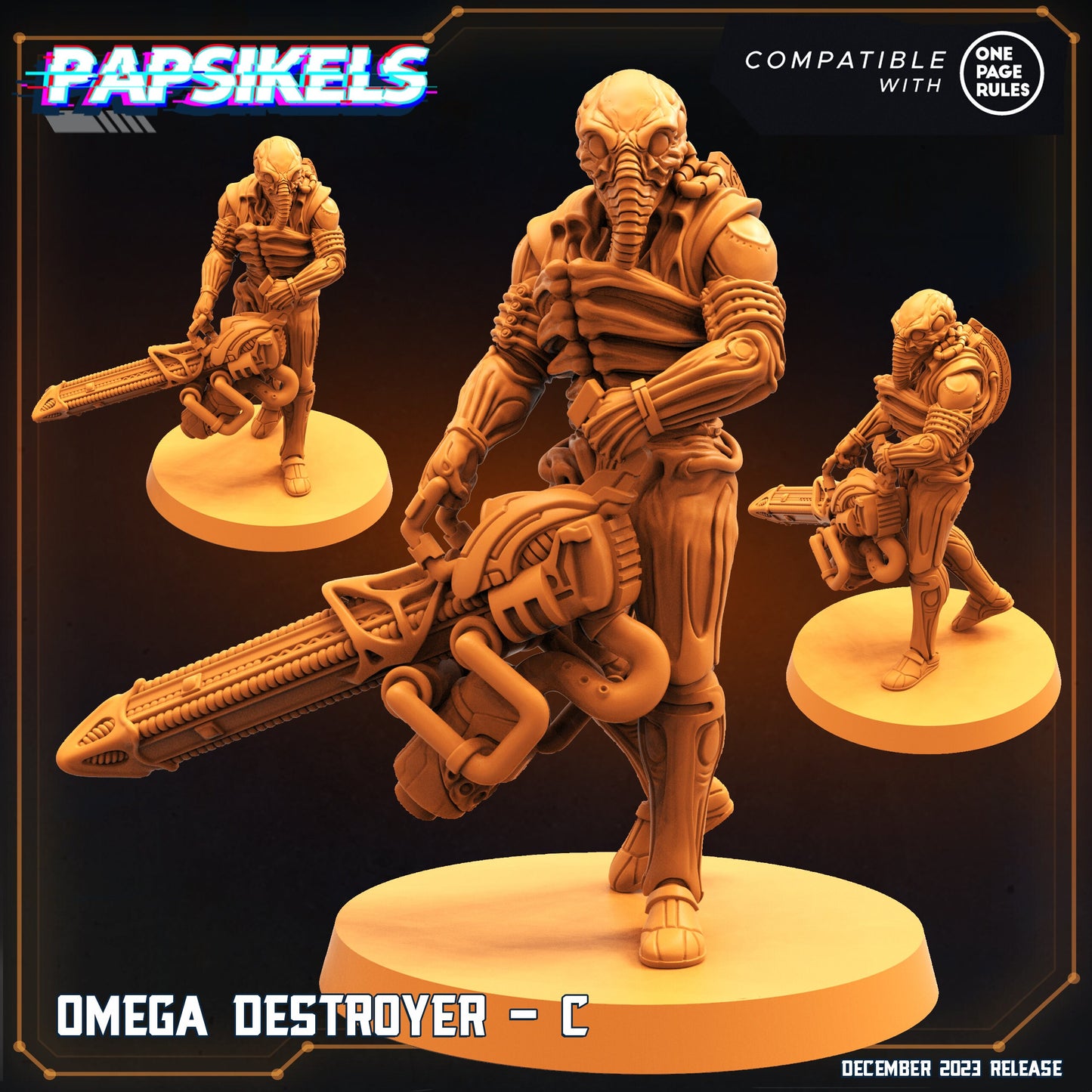Omega Destroyer - 5 variants - Resin Miniature - Tabletop miniature - Fantasy Miniature - 32mm - D&D - Sci-fi Miniature - Papsikel