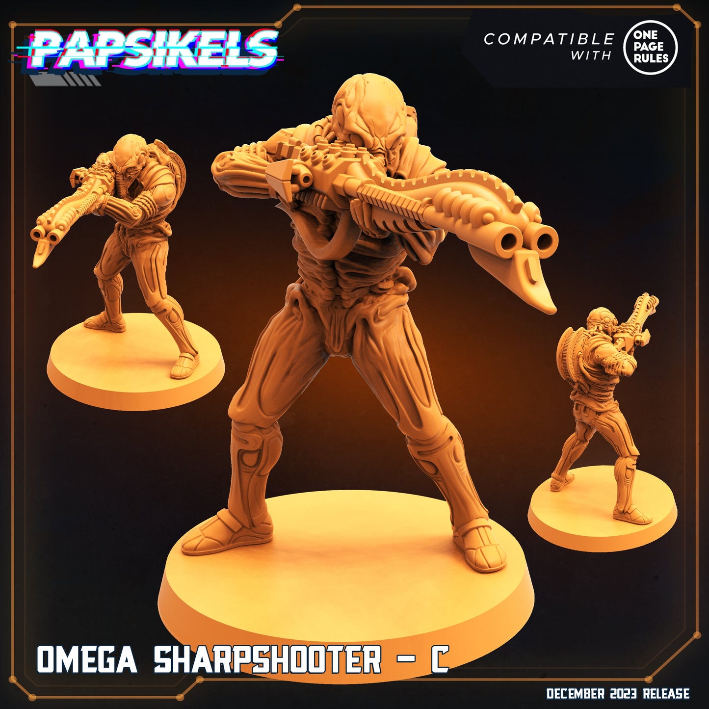 Omega Sharpshooter - Resin Miniature - Tabletop miniature - Fantasy Miniature - 32mm - D&D - Sci-fi Miniature - Papsikel