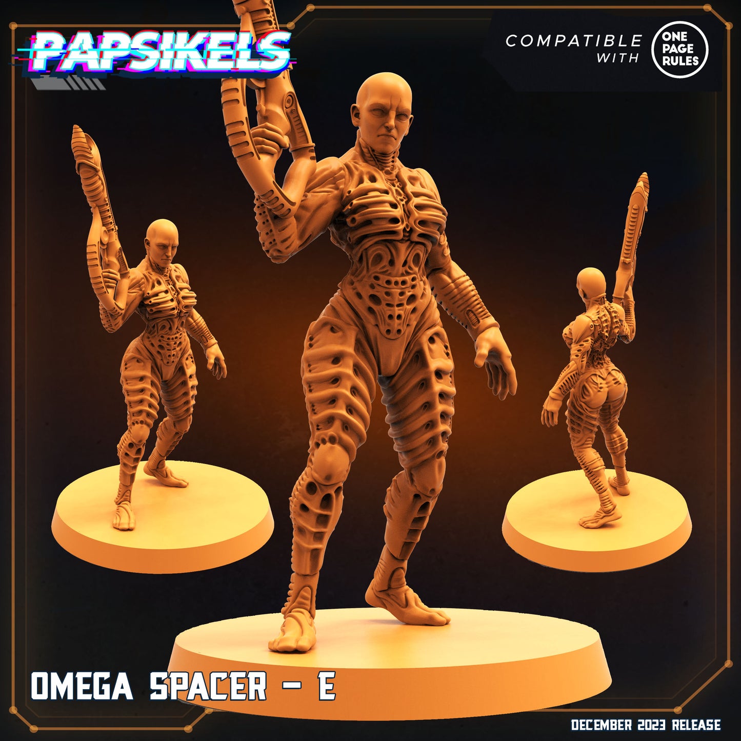 Omega Spacer - 3 Variants - Resin Miniature - Tabletop miniature - Fantasy Miniature - 32mm - D&D - Sci-fi Miniature - Papsikel