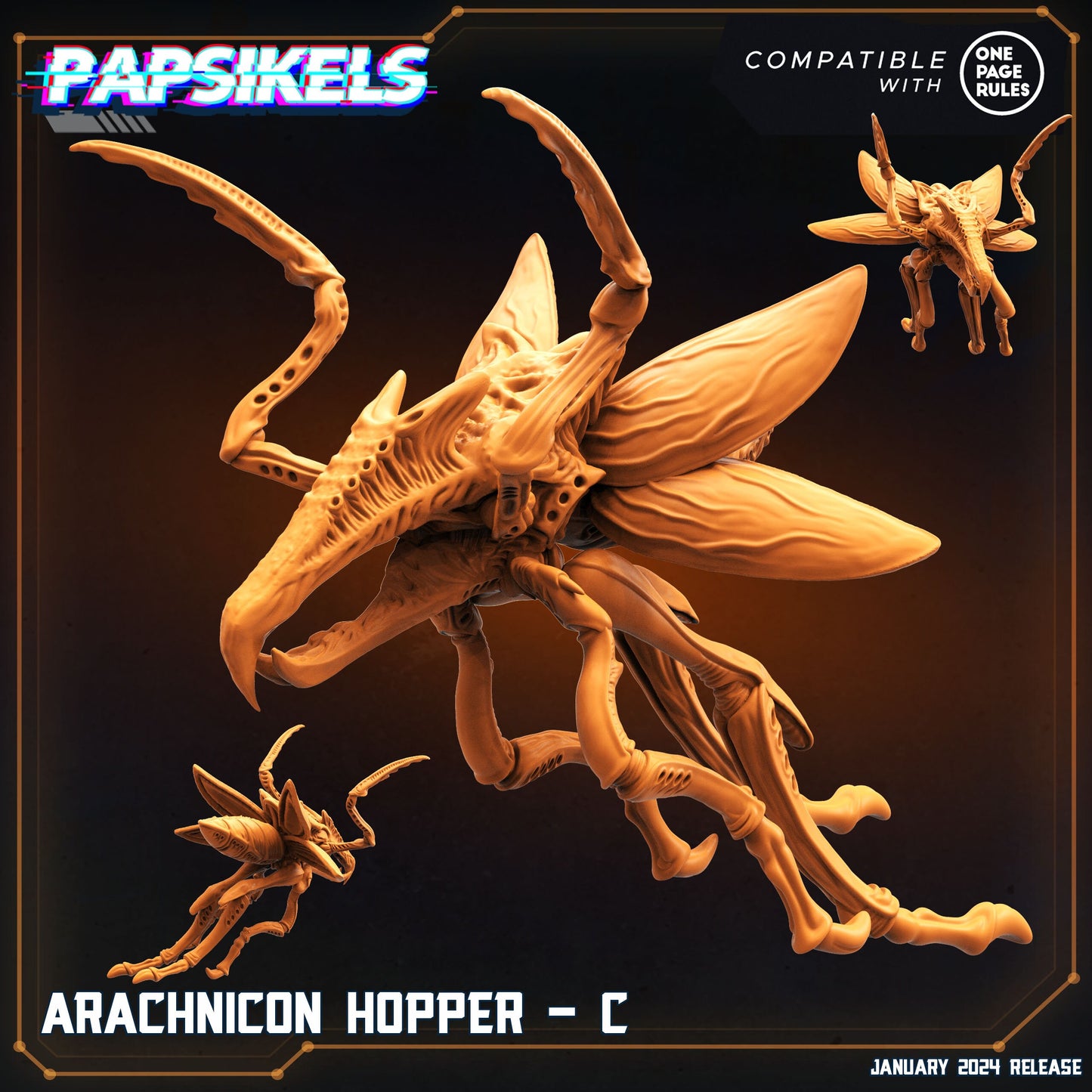 Arachnicon Hopper - Resin Miniature - Tabletop miniature - Fantasy Miniature - 32mm - D&D - Sci-fi Miniature- Papsikel