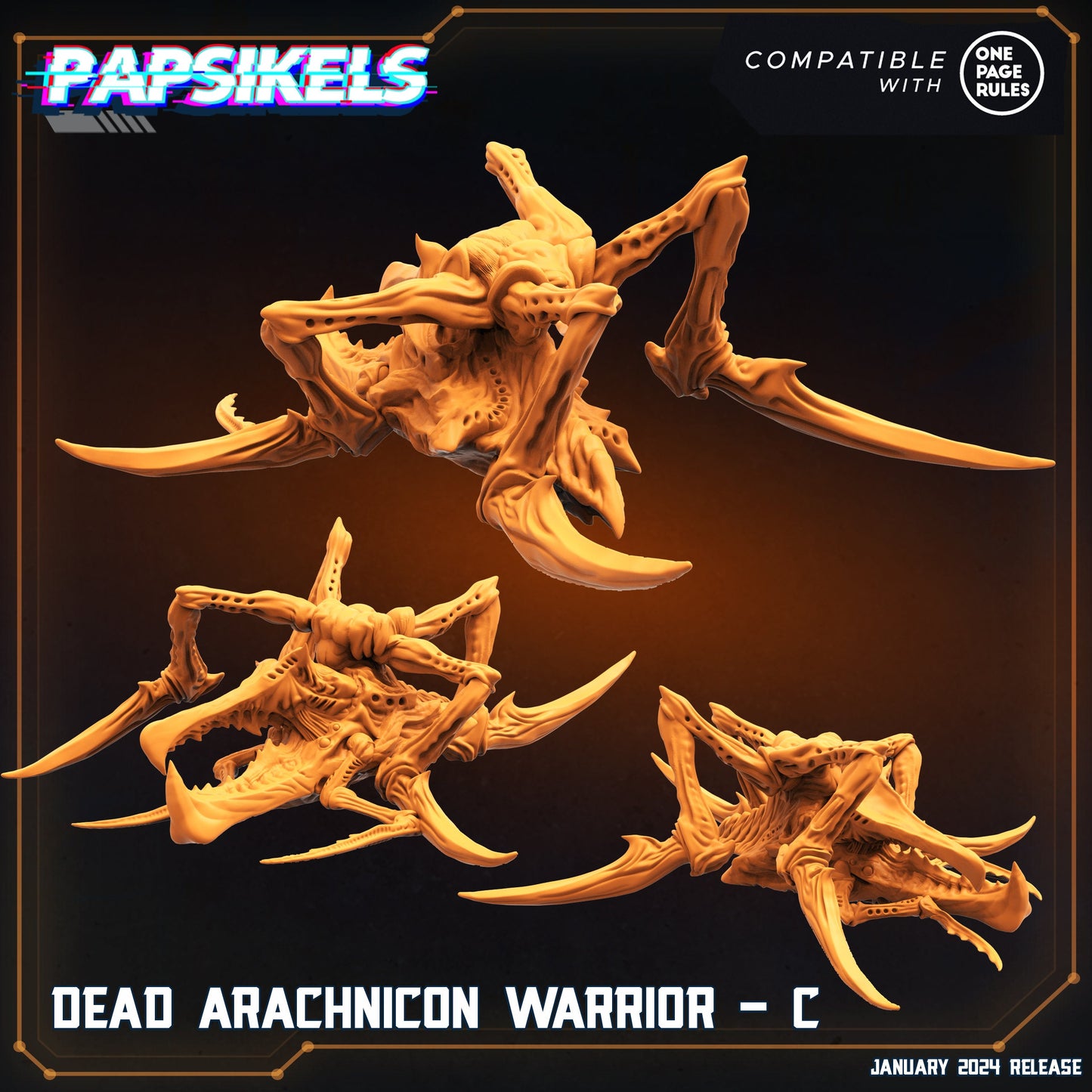 Dead Arachnicon Warrior - Resin Miniature - Tabletop miniature - Fantasy Miniature - 32mm - D&D - Sci-fi Miniature- Papsikel