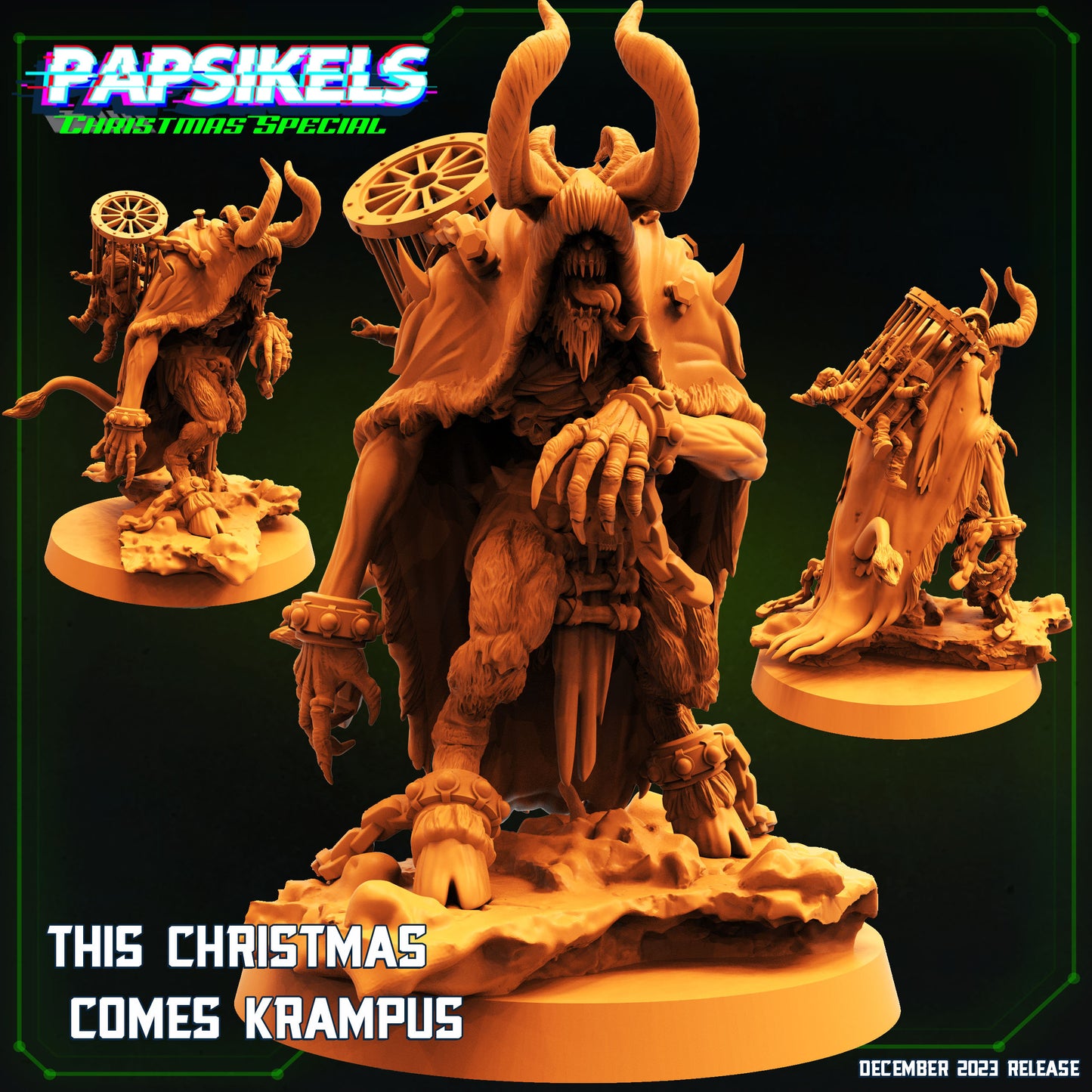 Krampus - Resin Miniature - Tabletop miniature - Fantasy Miniature - 32mm - D&D - Sci-fi Miniature - Papsikel