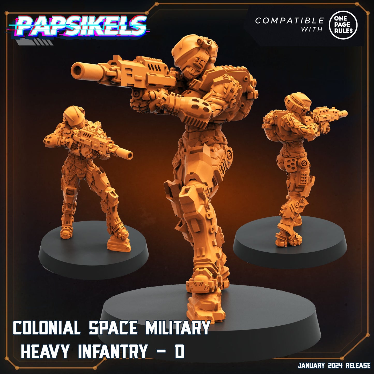 Colonial Military Heavy Infantry - Resin Miniature - Tabletop miniature - Fantasy Miniature - 32mm - D&D - Sci-fi Miniature- Papsikel