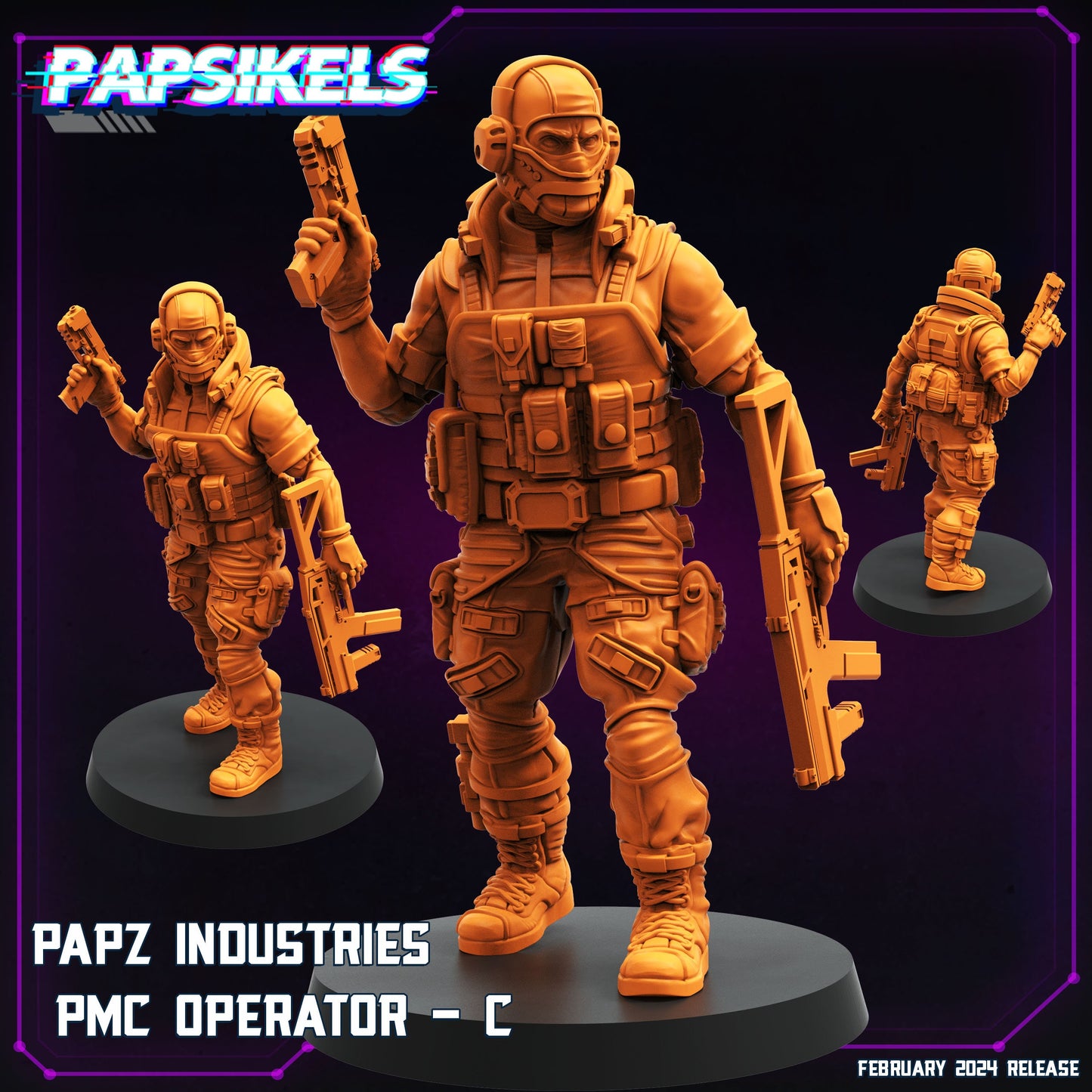 PMC Operator - Resin Miniature - Tabletop miniature - Fantasy Miniature - 32mm - D&D - Sci-fi Miniature - Papsikel