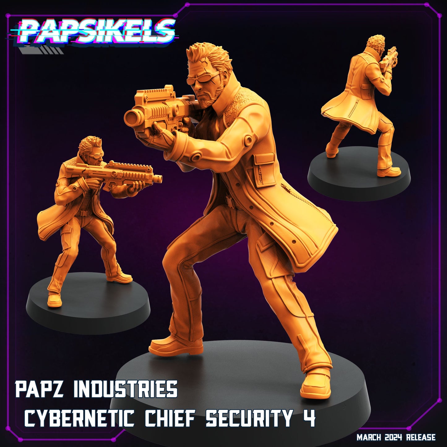 Cybernetic Chef Security - Resin Miniature - Tabletop miniature - Fantasy Miniature - 32mm - D&D - Sci-fi Miniature- Papsikel