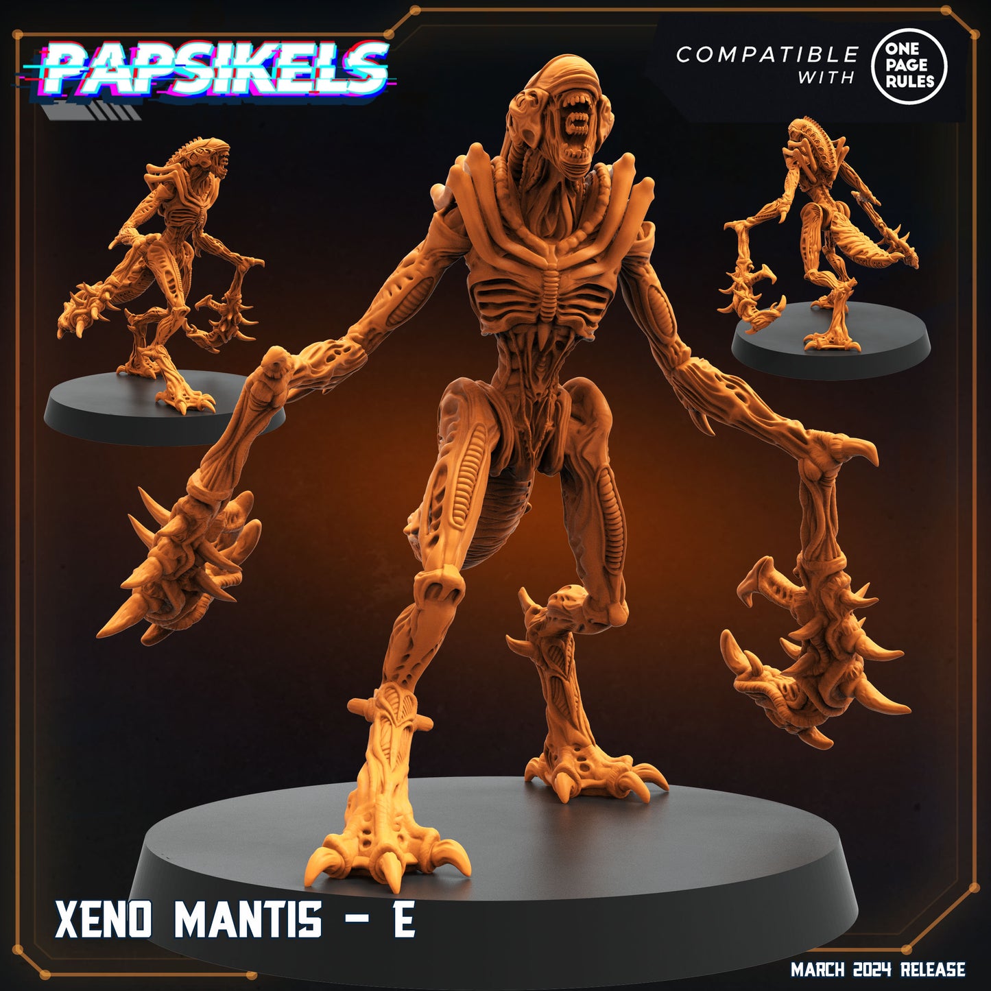 Xeno Mantis - Resin Miniature - Tabletop miniature - Fantasy Miniature - 32mm - D&D - Sci-fi Miniature- Papsikel