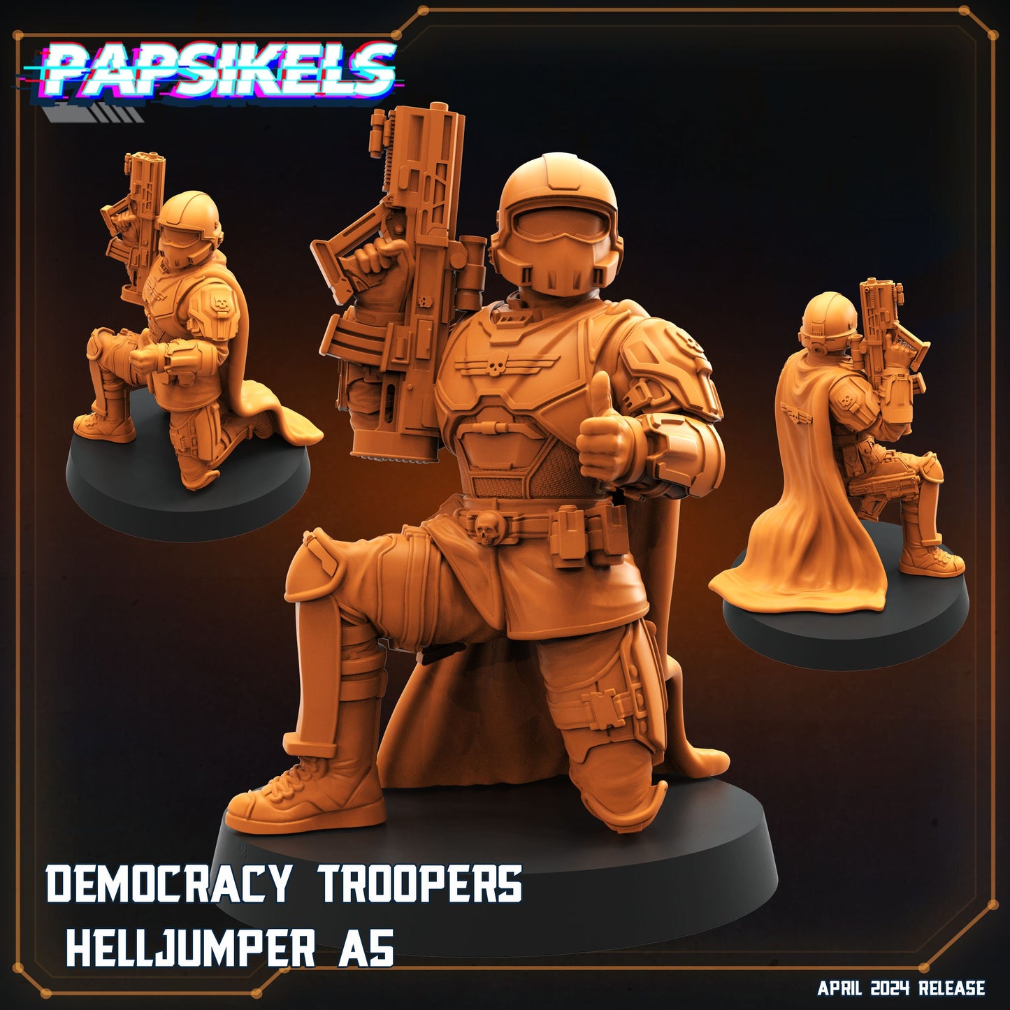 Democracy Troopers - Resin Miniature - Tabletop miniature - Fantasy Miniature - 32mm - D&D - Sci-fi Miniature - Papsikel