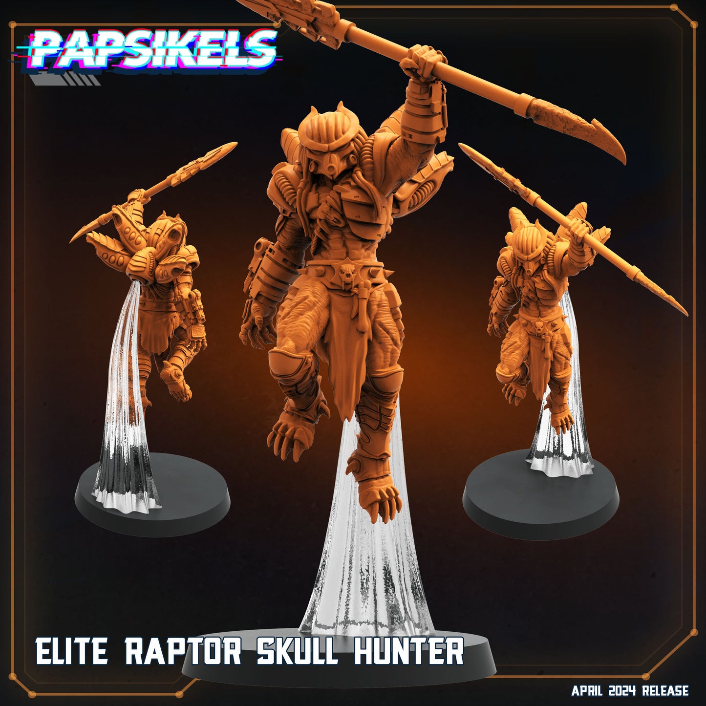 Elite Raptor Skull Hunter - Resin Miniature - Tabletop miniature - Fantasy Miniature - 32mm - D&D - Sci-fi Miniature - Papsikel