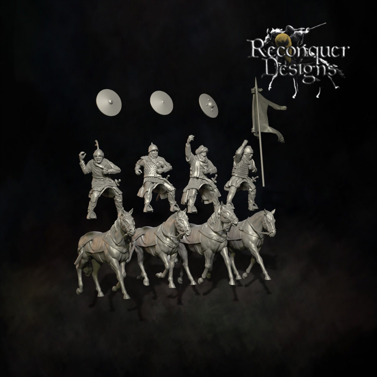 Ayyubid Heavy Cavalry - Resin Miniature - Tabletop miniature - Medieval Miniature - 28mm