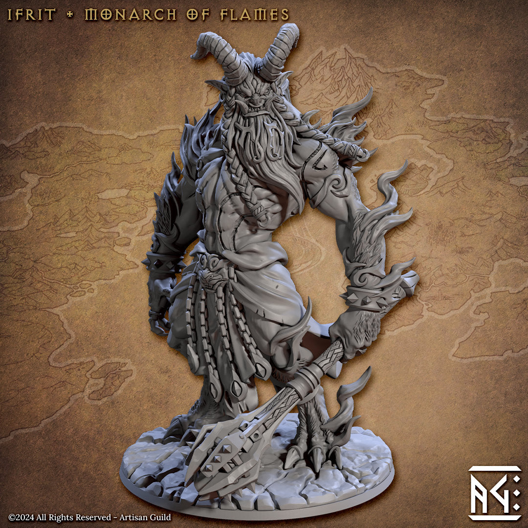 Ifrit - 3D Printed Miniature - Fantasy Miniature -Tabletop Miniature - Tabletop Miniature - D&D - Artisan Guild