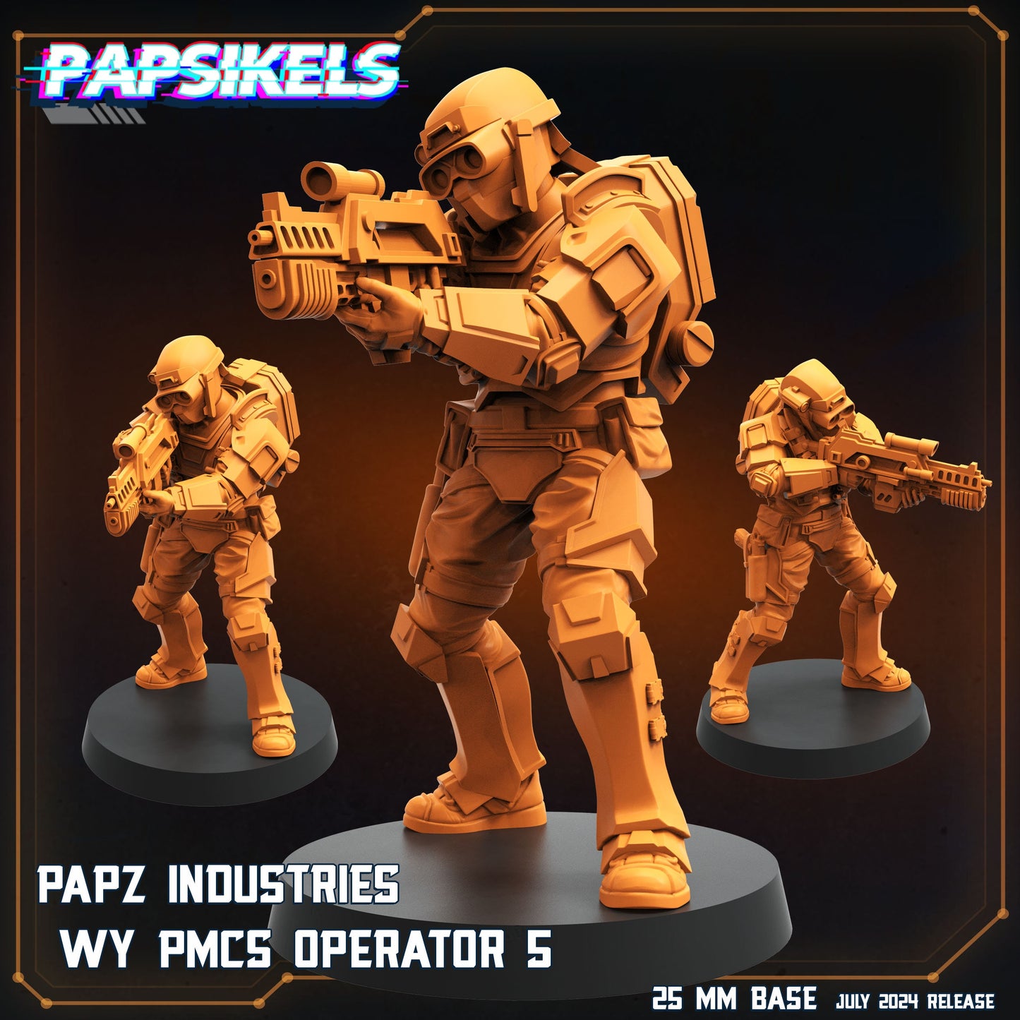 Papz Industries WY PMCS Operators - Resin Miniature - Tabletop miniature - Fantasy Miniature - 32mm - D&D - Sci-fi Miniature- Papsikel